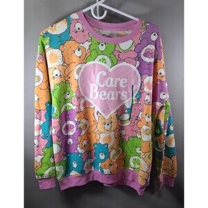 Care Bears All Over Print Sweatshirt Size M Pastel Y2K Kawaii Retro AOP Pullover